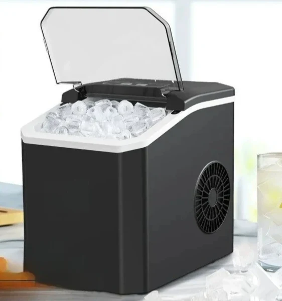 FrostQuick Eiswürfelmaschine Kompakt – Elektrischer Eisbereiter | 9 Eiswürfel in 6 Minuten | Tragbare Küchenlösung
