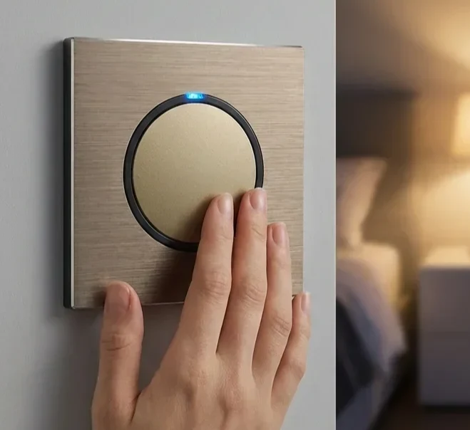 PowerLux Wandsteckdose Braun – Schuko Steckdose Aluminium | USB & Netzwerkanschluss | Moderne Unterputz Lösung