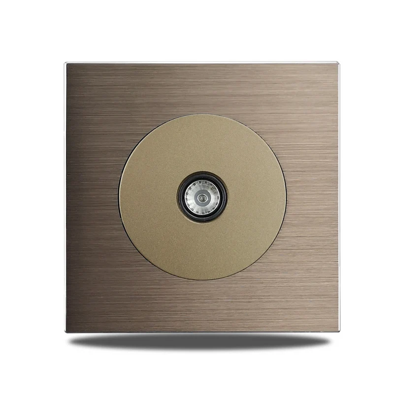 PowerLux Wandsteckdose Braun – Schuko Steckdose Aluminium | USB & Netzwerkanschluss | Moderne Unterputz Lösung