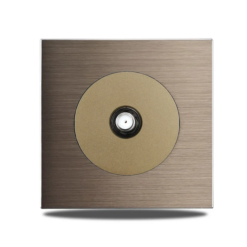 PowerLux Wandsteckdose Braun – Schuko Steckdose Aluminium | USB & Netzwerkanschluss | Moderne Unterputz Lösung