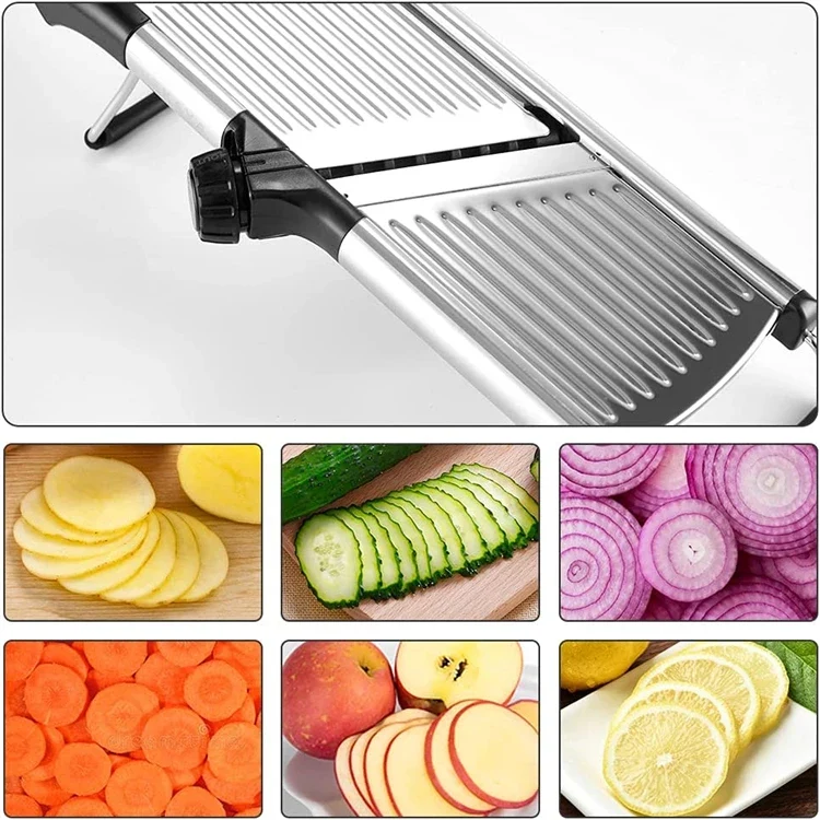 Verstellbarer Gemüseschneider Edelstahl – Mandoline Hobel | Präzise Scheiben & Julienne | Küchenhelfer Profi
