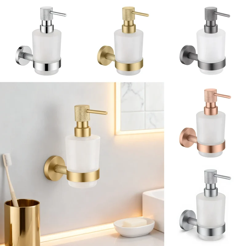 RoséEleganz Badaccessoires Set – Gebürstetes Roségold Edelstahl | Wandmontage Badezimmer Set | Stilvolle Badezimmer Ausstattung