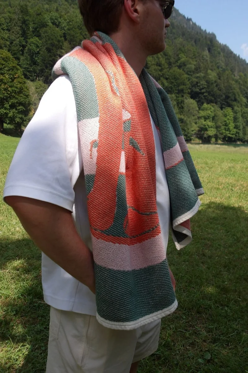 Cotton Beach Towel or Mini Blanket “Hiding” by Zoé Coulon