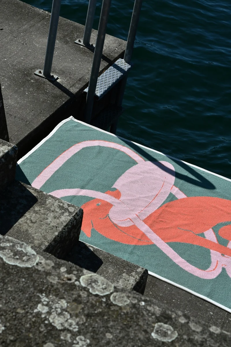 Cotton Beach Towel or Mini Blanket “Hiding” by Zoé Coulon