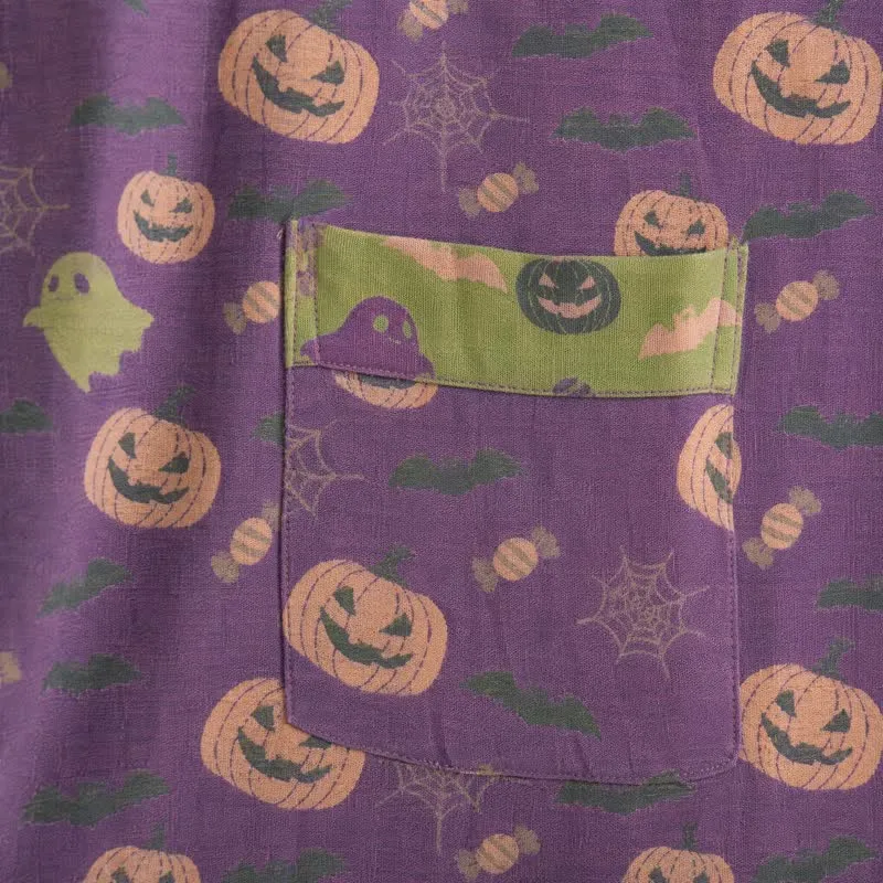 Mehrfarbiger Kürbis-Halloween-Baumwollkimono