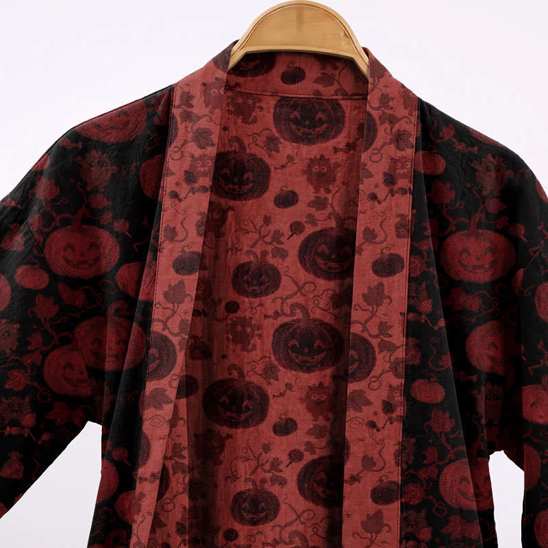 Rot-schwarzer Halloween-Monster-Baumwollkimono