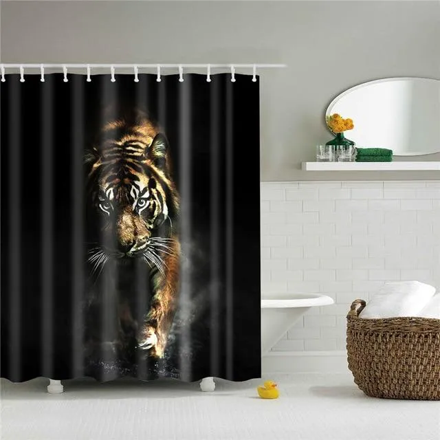 Duschvorhang mit realistischem Tiger Motiv