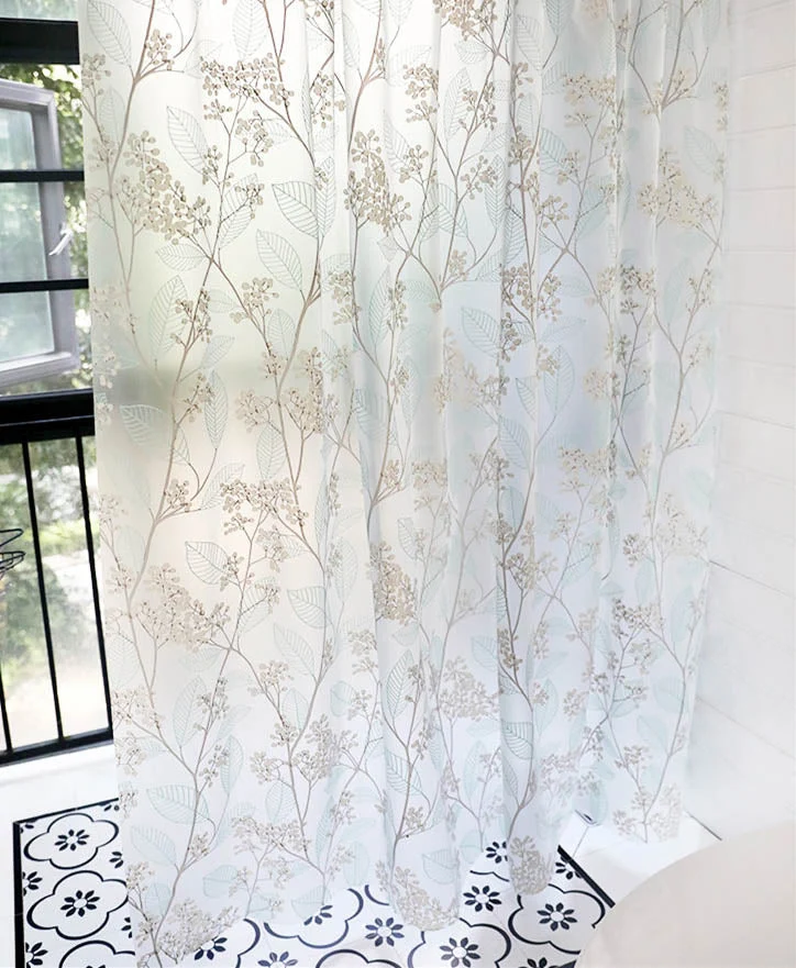 Transparenter PVC Duschvorhang mit Blumen