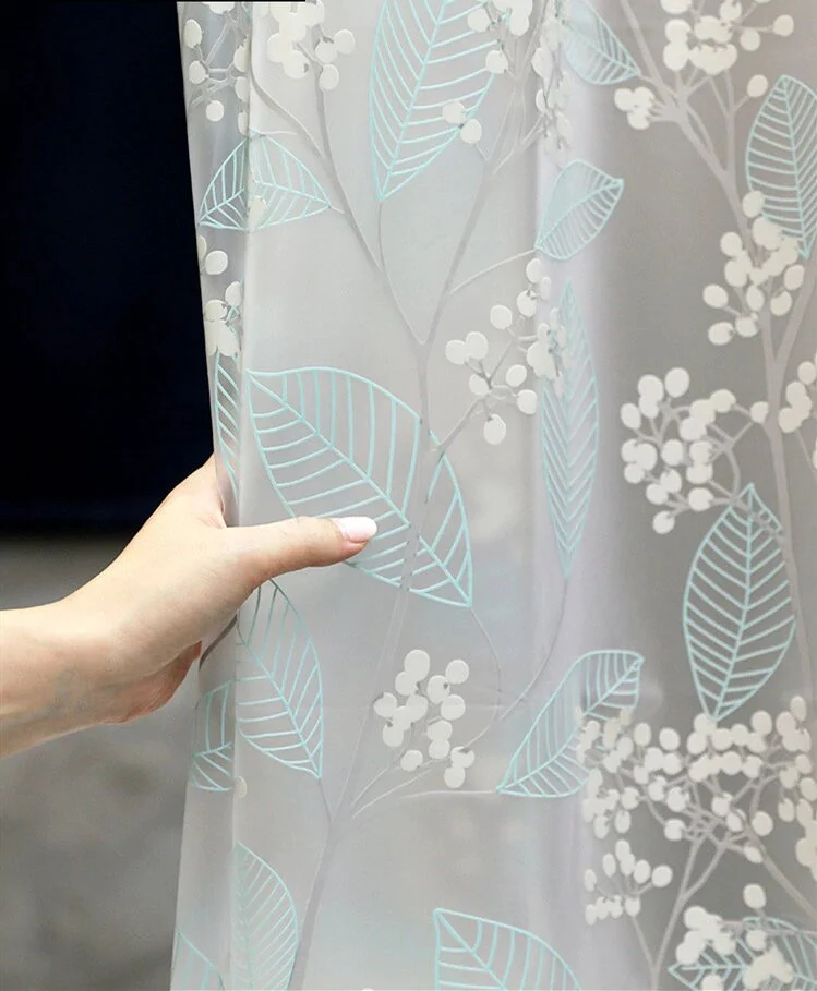 Transparenter PVC Duschvorhang mit Blumen