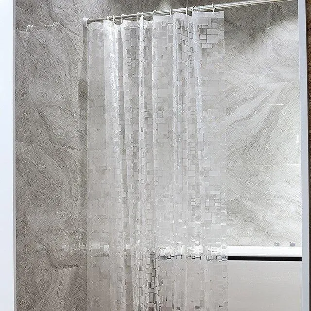 Transparenter PEVA Duschvorhang Mosaik Design