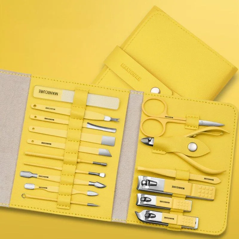 Negleklipper-sett bærbar 12/16 deler med etui | Luvikno
