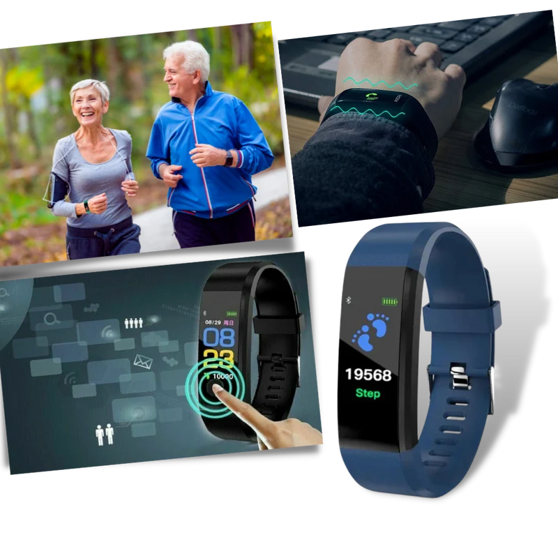 Senior Smartwatch med hjertefrekvens- og blodtrykksovervåking | Luvikno