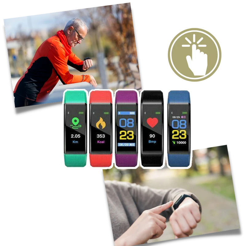 Senior Smartwatch med hjertefrekvens- og blodtrykksovervåking | Luvikno