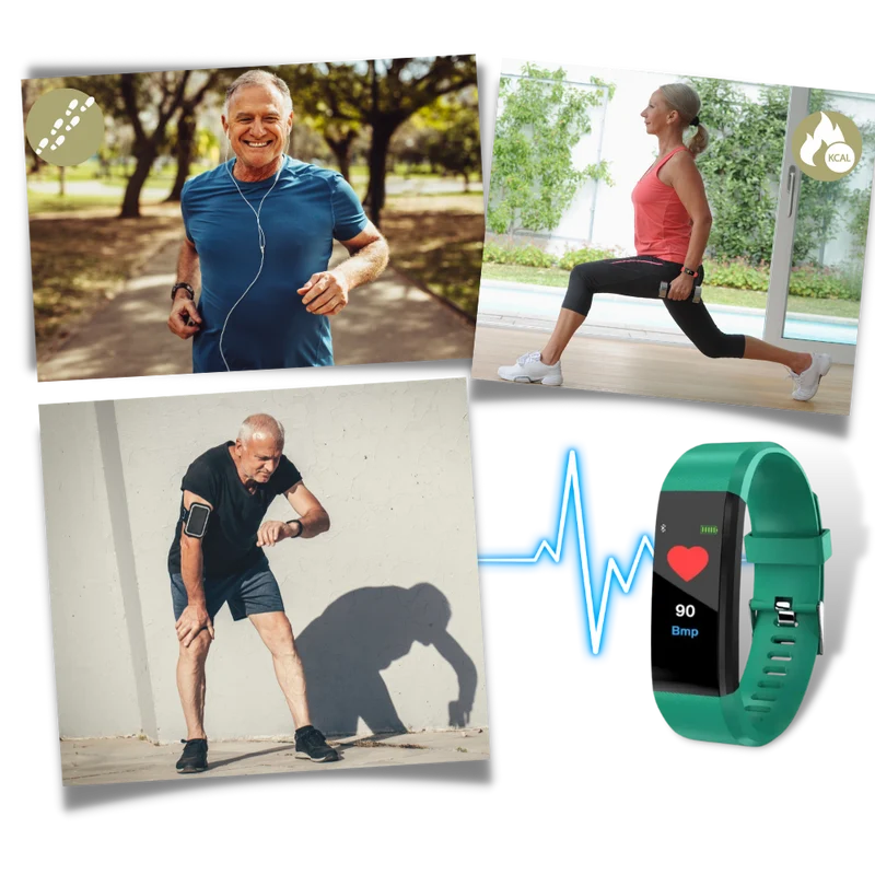 Senior Smartwatch med hjertefrekvens- og blodtrykksovervåking | Luvikno