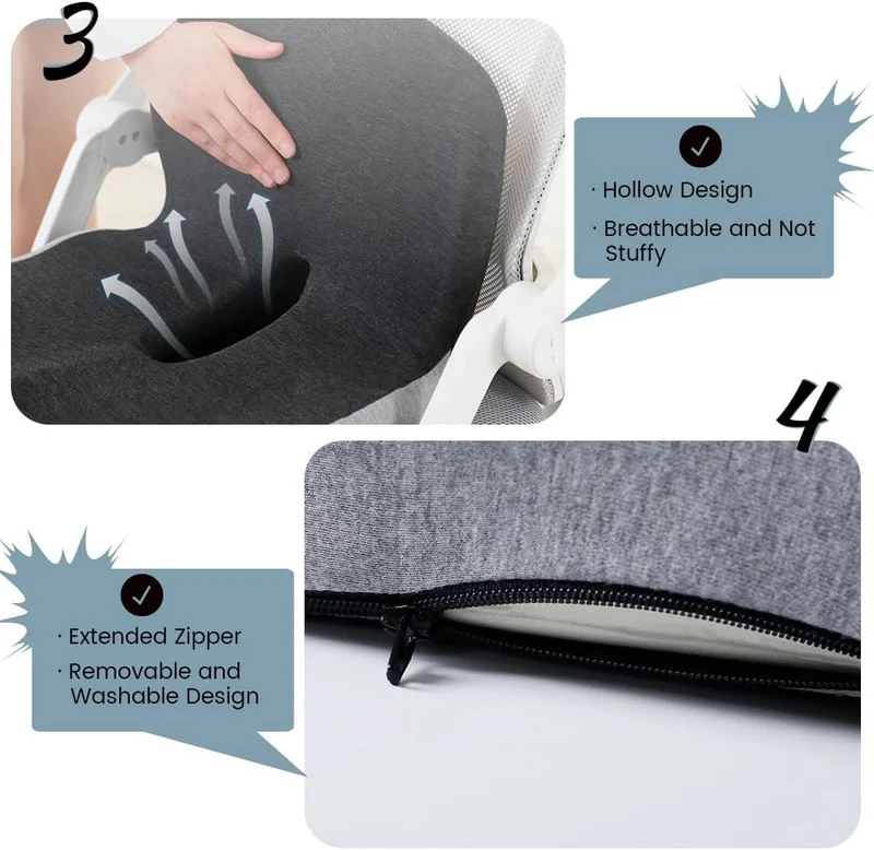 ErgoComfort Pad Memory Foam Seat Cushion | Luvikno