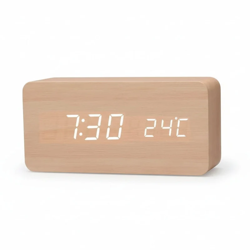 LED Vekkerklokke Tre-Look med 3 Alarmer & Temperatur | Luvikno