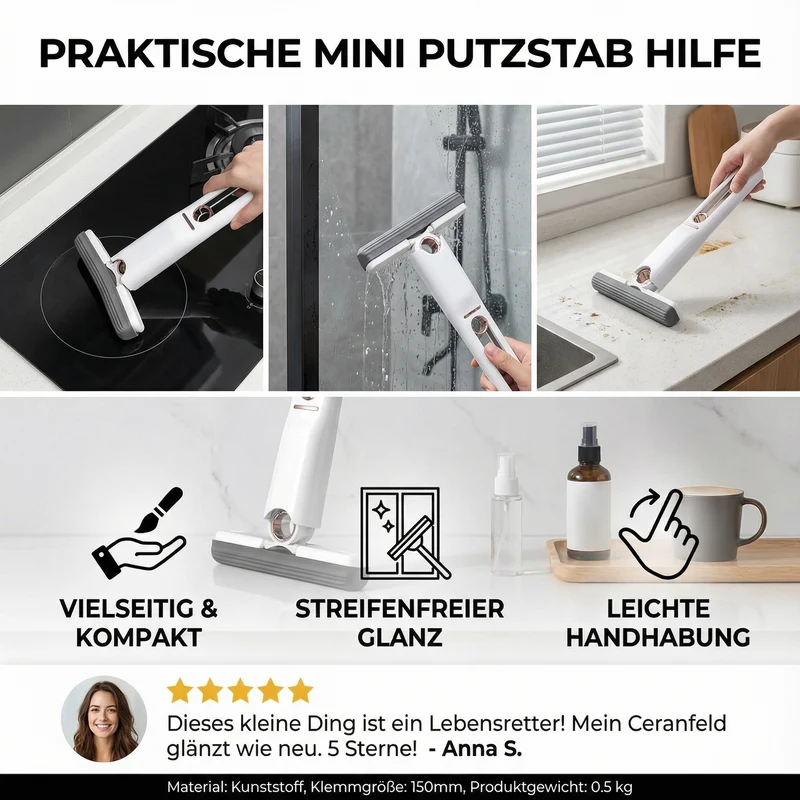 Mini rengjøringsstang med vindusvisker | Luvikno