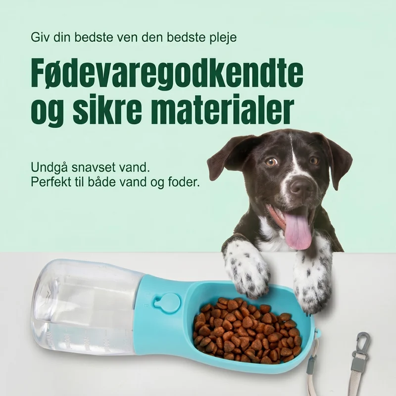 TrailBuddy™ – 3-i-1 hundevannflaske med matboks | Luvikno