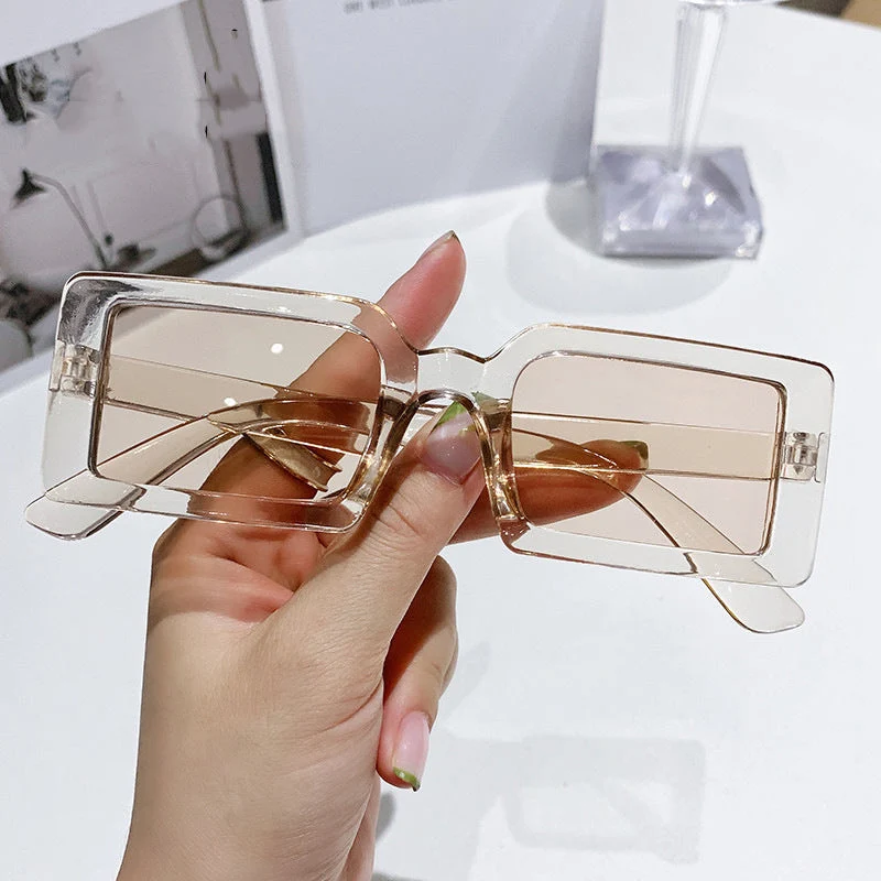 Dame trendy kvadratisk solbrille med polarisert glass Luvikno