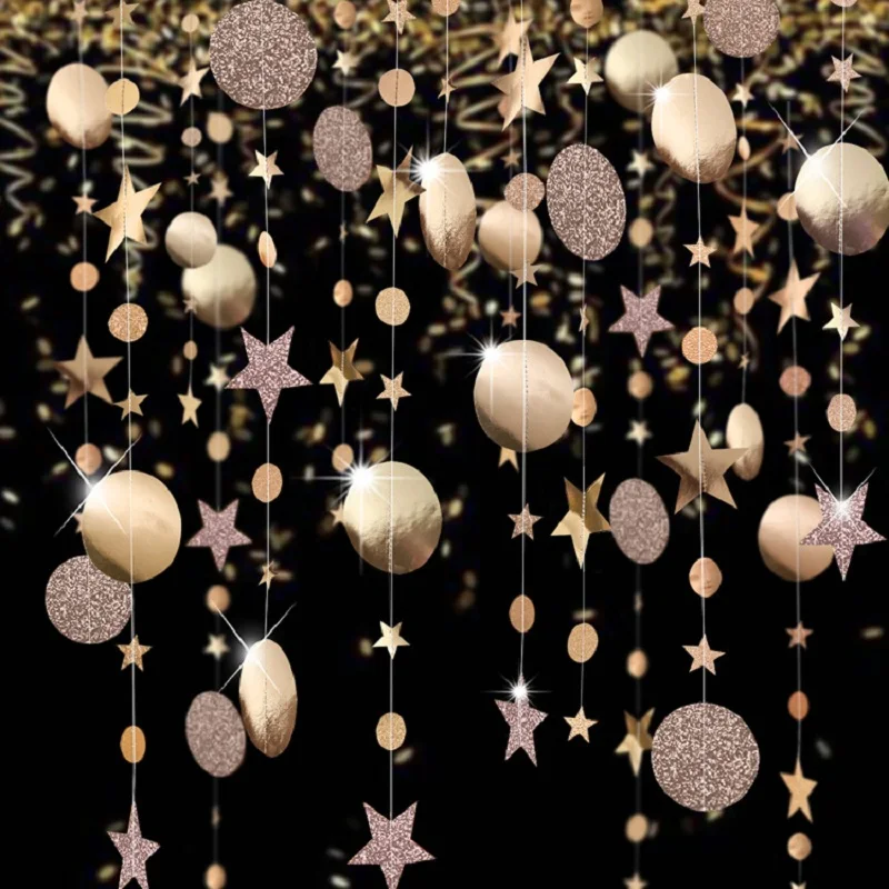 Papier Girlande 4m – 4 Farben, für Geburtstag, Hochzeit & Party