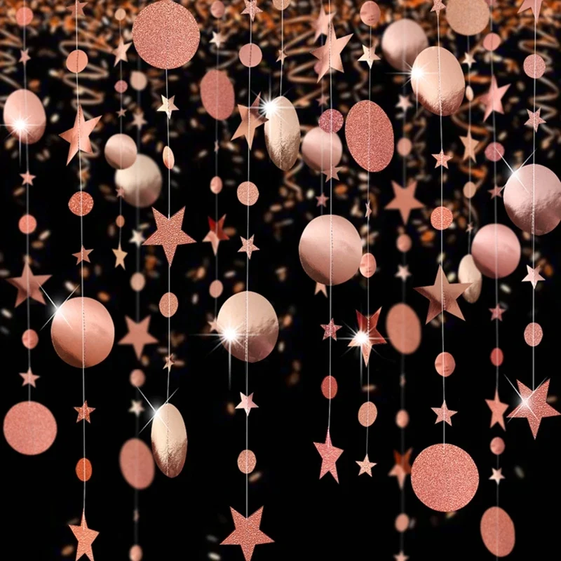 Papier Girlande 4m – 4 Farben, für Geburtstag, Hochzeit & Party