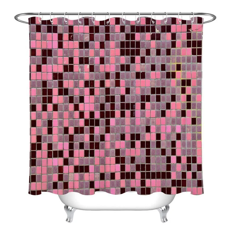 Duschvorhang Mosaik Design in Rosa