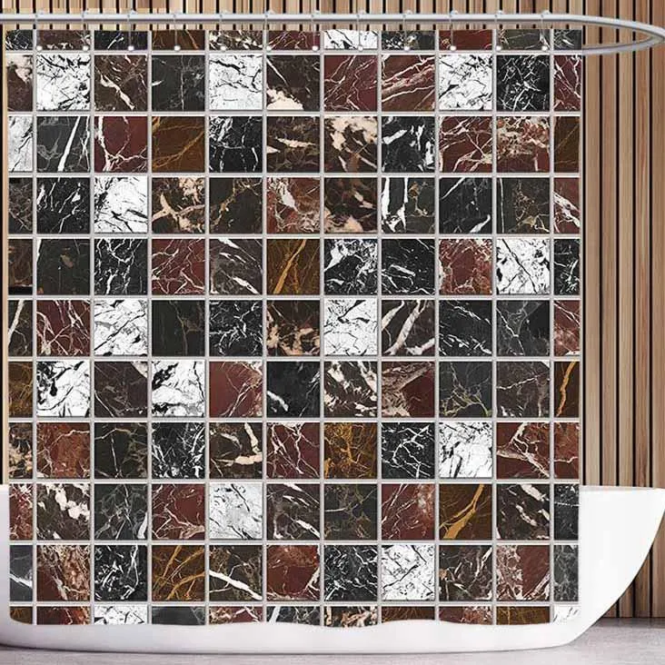 Duschvorhang Mosaik Fliesen in Braun