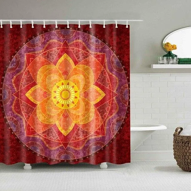Duschvorhang mit orientalischem Mandala Muster
