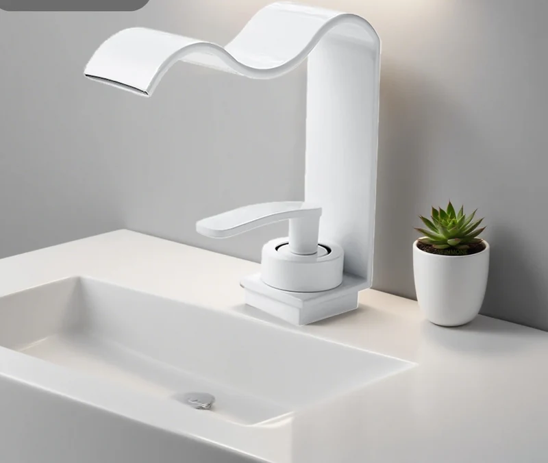 Goldglanz Waschtischarmatur mit Wasserfallauslauf und Einhebelmischer
