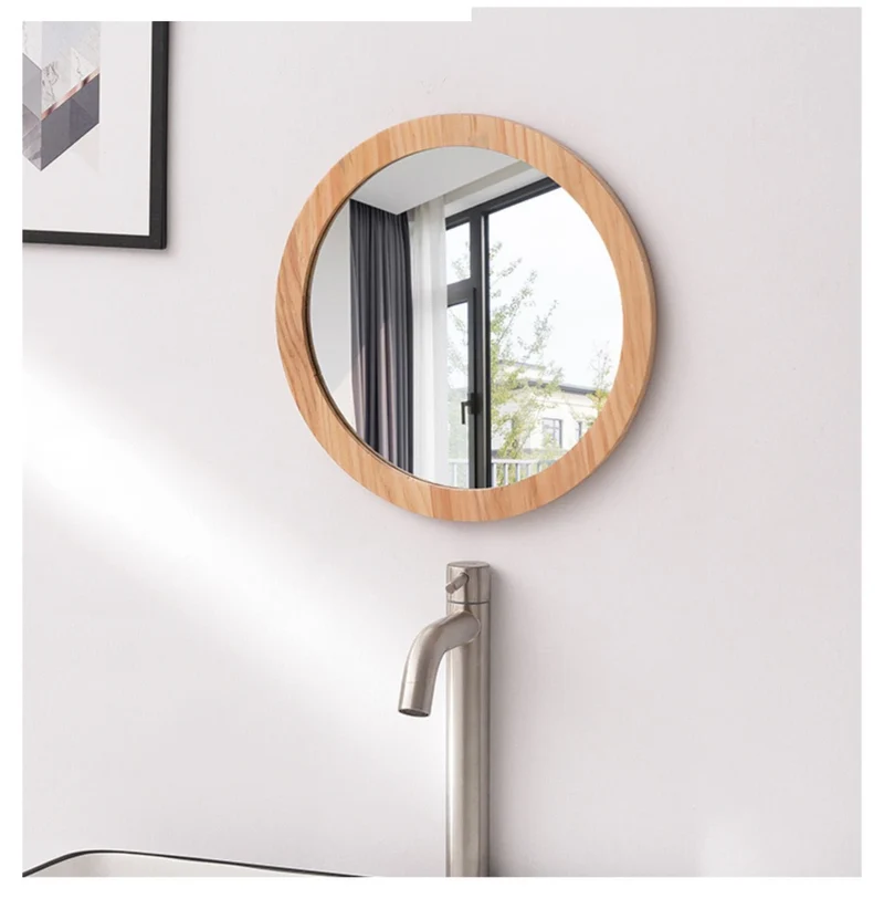 NordicFrame Glas Wandspiegel mit Holzrahmen
