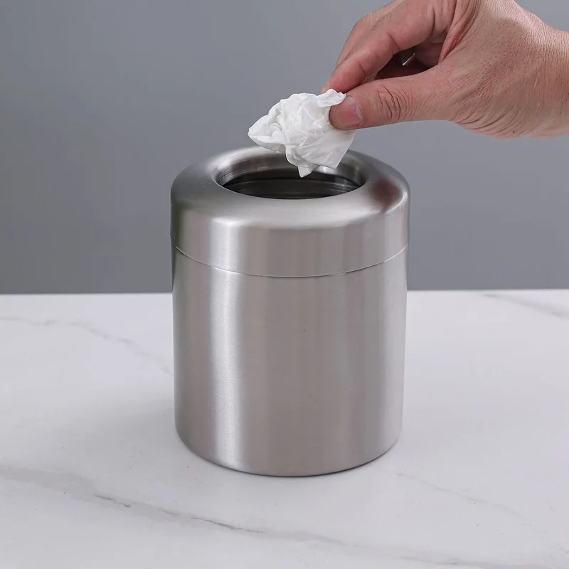 RoséDesk MiniBin Edelstahl Tisch-Mülleimer