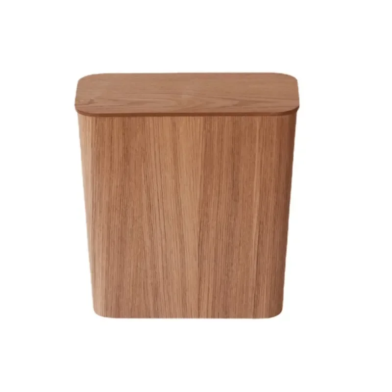 EcoPress Holz-Abfalleimer mit Deckel – Großer Wohnzimmereimer für Haushalte, Büro & Modernes Wohnen