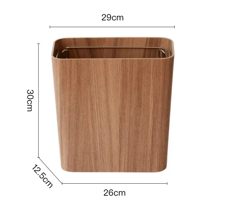 EcoPress Holz-Abfalleimer mit Deckel – Großer Wohnzimmereimer für Haushalte, Büro & Modernes Wohnen