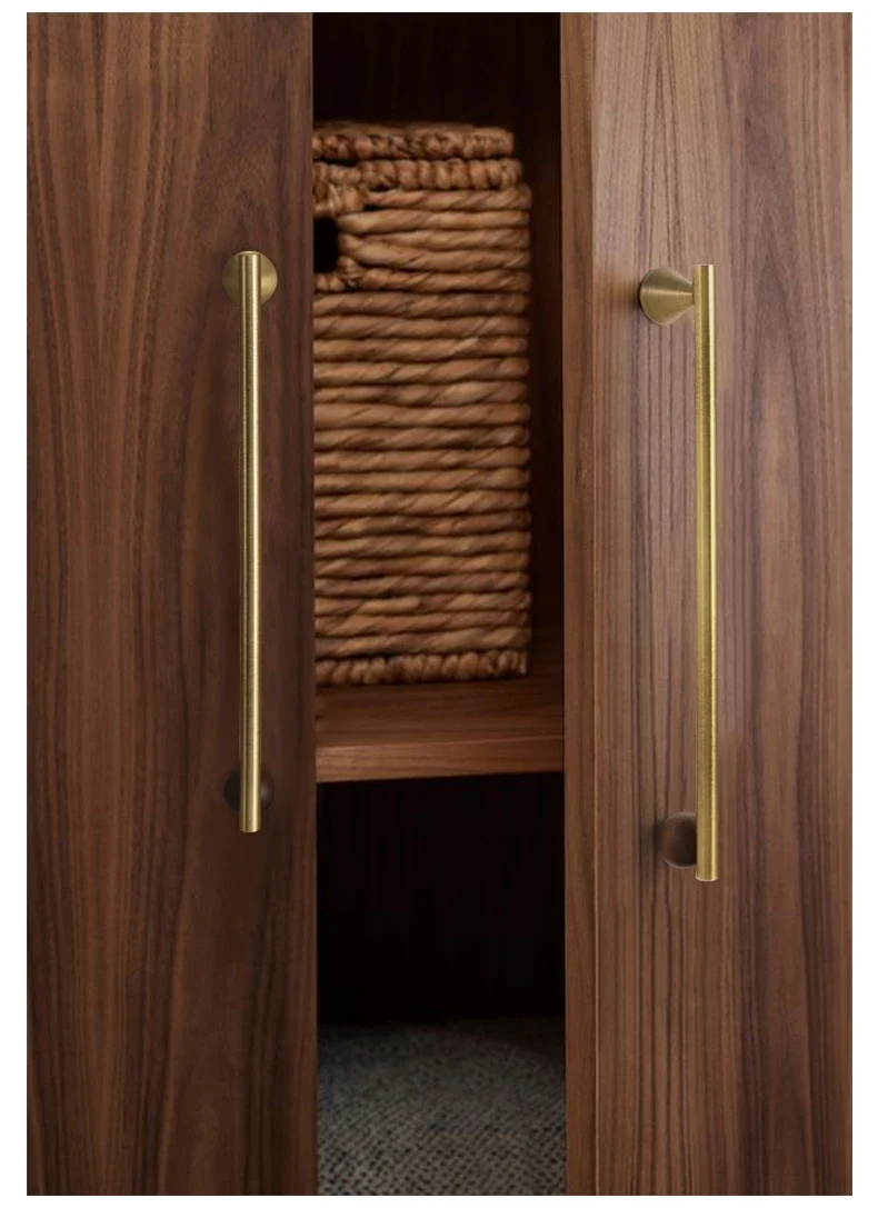 Valnora WoodLine Möbelgriff & Knopf – Bronze-Messing Look mit Walnussholz Akzent (128 mm)