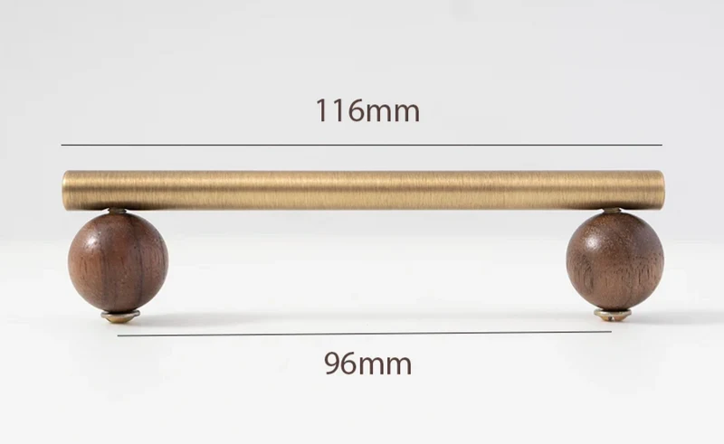 Valnora WoodLine Möbelgriff & Knopf – Bronze-Messing Look mit Walnussholz Akzent (128 mm)