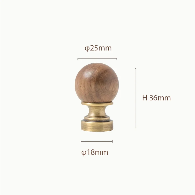 Valnora WoodLine Möbelgriff & Knopf – Bronze-Messing Look mit Walnussholz Akzent (128 mm)