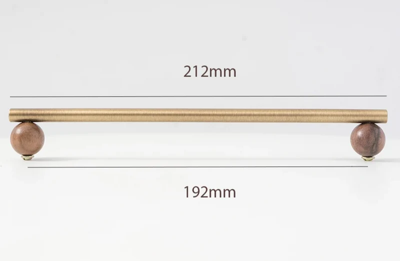 Valnora WoodLine Möbelgriff & Knopf – Bronze-Messing Look mit Walnussholz Akzent (128 mm)
