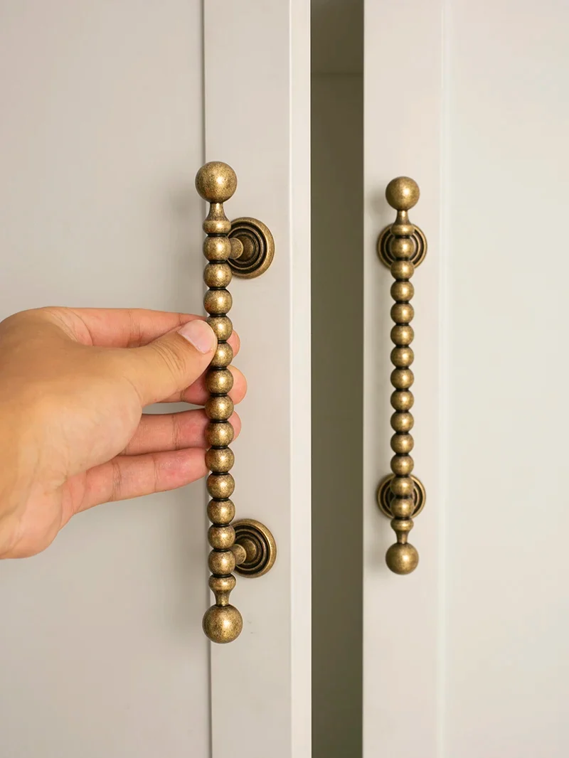 Novarix OrbT-Bar Möbelgriff & Knopf – Rundes Antik-Bronze Design aus Massivem Messing (128 mm)