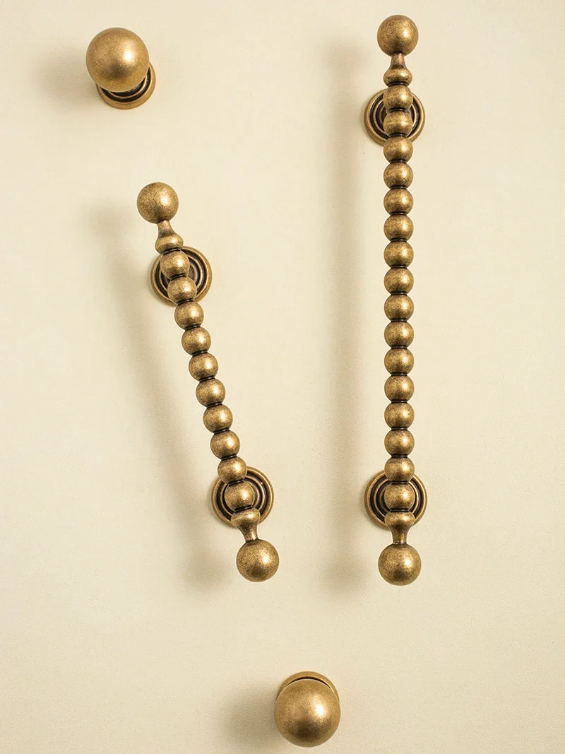Novarix OrbT-Bar Möbelgriff & Knopf – Rundes Antik-Bronze Design aus Massivem Messing (128 mm)