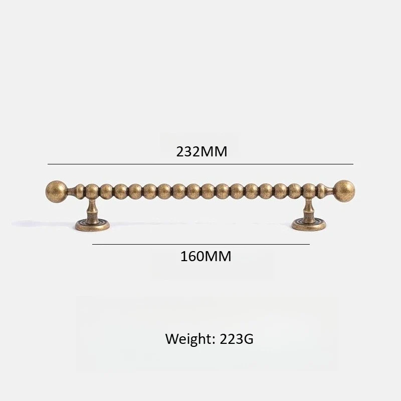 Novarix OrbT-Bar Möbelgriff & Knopf – Rundes Antik-Bronze Design aus Massivem Messing (128 mm)
