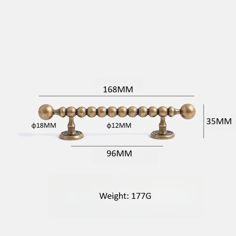 Novarix OrbT-Bar Möbelgriff & Knopf – Rundes Antik-Bronze Design aus Massivem Messing (128 mm)