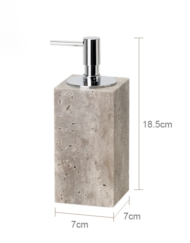WabiSabiStone Natur-Silberasche Badezimmer-Accessoires – Luxus Cave Stone Set