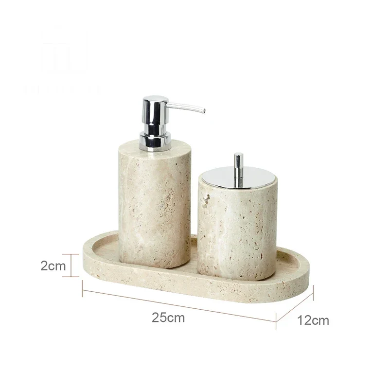 Travèra Beige Travertin Badezimmer-Set