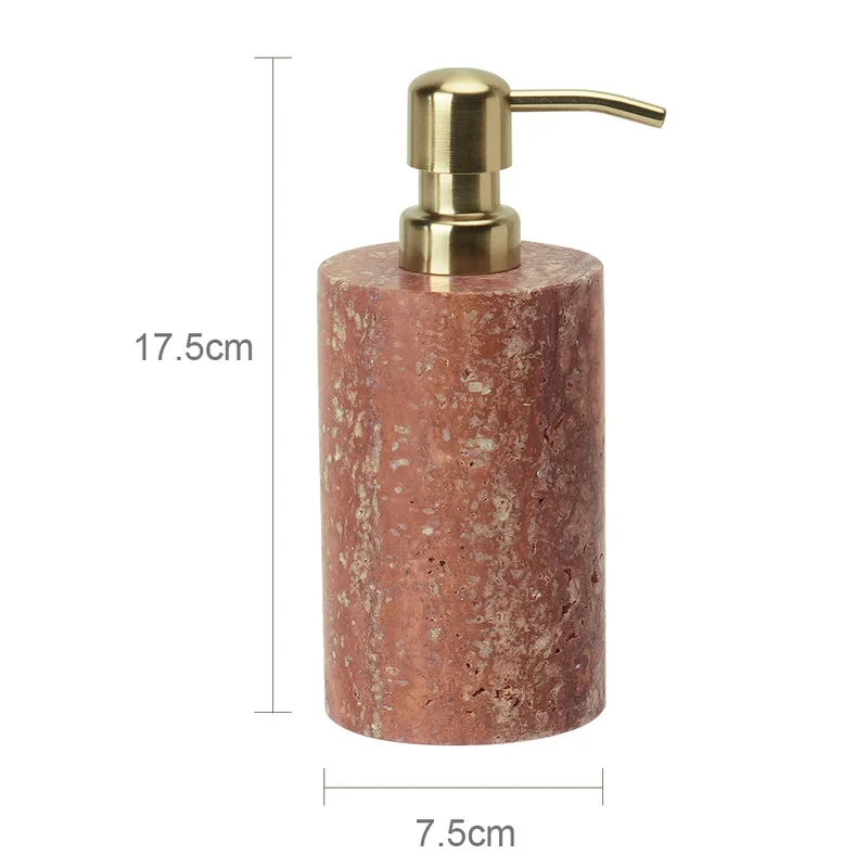 Rubèra Rotes Travertin Badezimmer-Set – Vintage Naturstein Eleganz