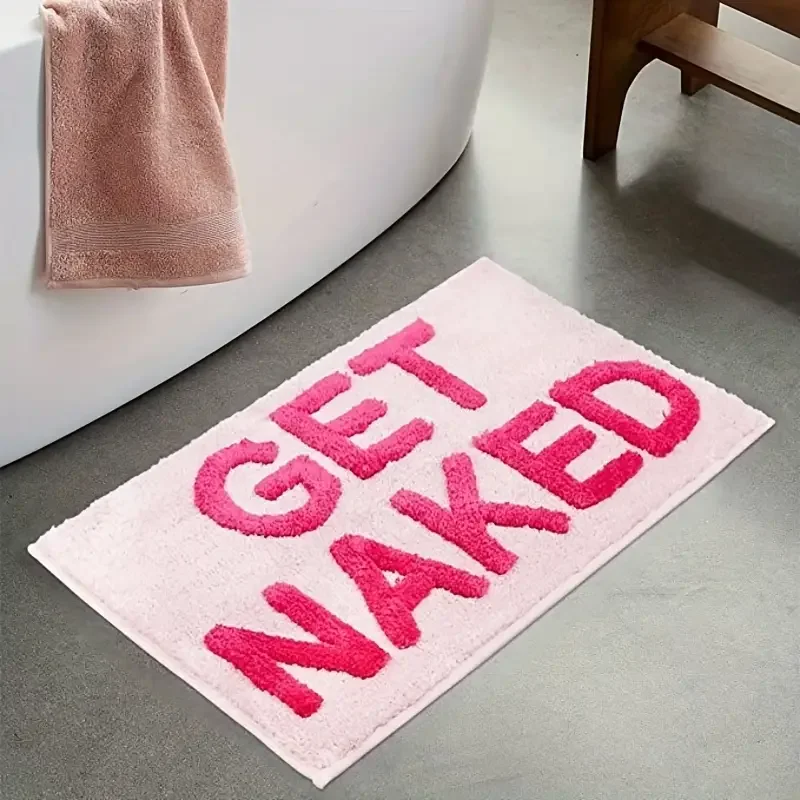 BlushNaked Getufteter Designteppich – Rosa "Get Naked" Bad- & Wohnteppich