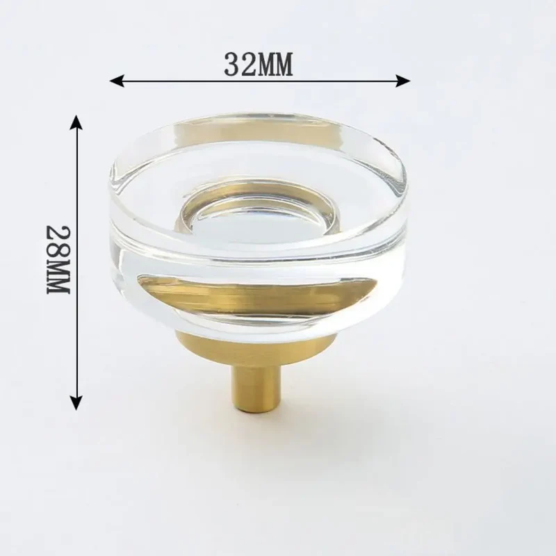 LuxoraCrystal Champagne – Kristall Möbelknopf mit Goldbasis