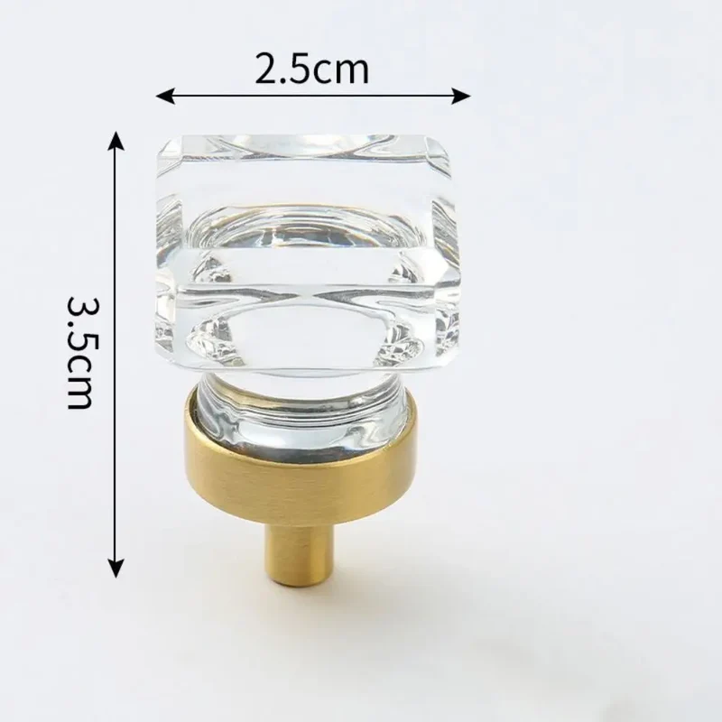 LuxoraCrystal Champagne – Kristall Möbelknopf mit Goldbasis