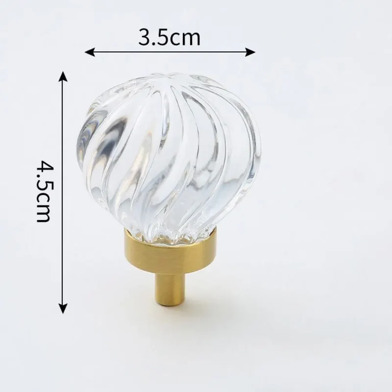 LuxoraCrystal Champagne – Kristall Möbelknopf mit Goldbasis
