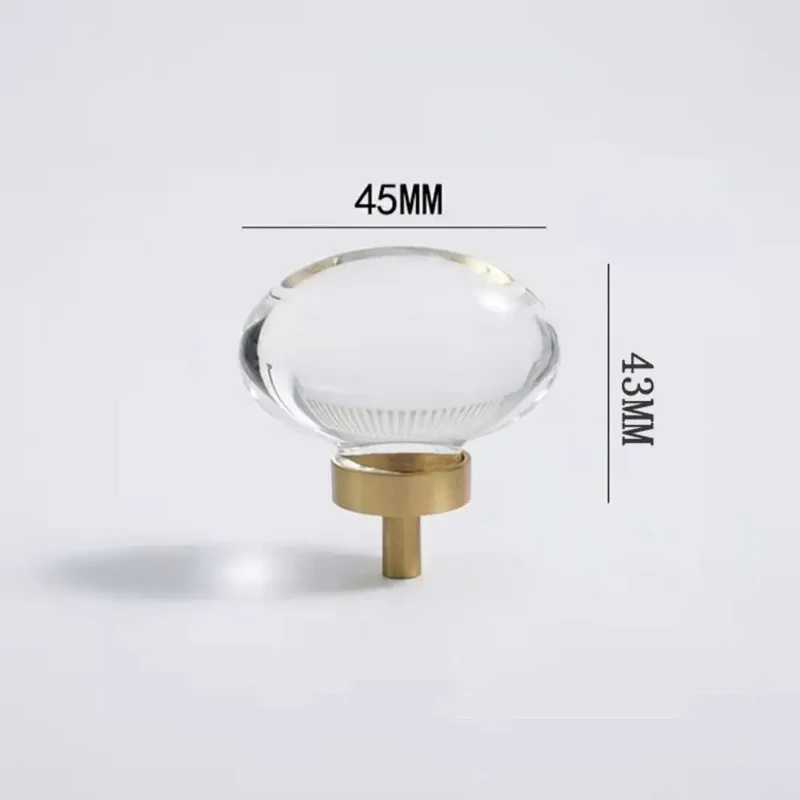 LuxoraCrystal Champagne – Kristall Möbelknopf mit Goldbasis
