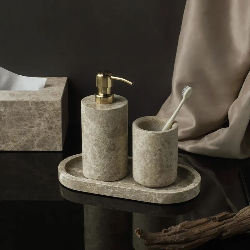 ImperialMarble Kaiserlicht – Luxus Badset aus echtem Naturmarmor (7-teilig)